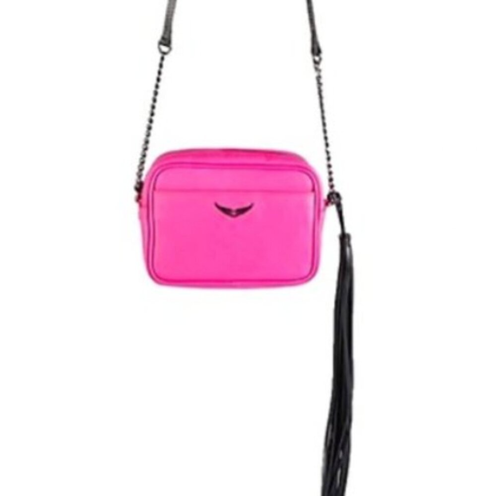 Zadig & Voltaire X-Small Boxy Initials Shoulder Bag Buttery Leather Barbiecore - Picture 3 of 11
